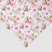 Watercolor Merry Mahjong Christmas Cocktail Party Seidenpapier (Ausschnitt)