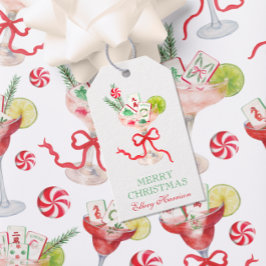 Watercolor Merry Mahjong Weihnachtscocktail Party Geschenkanhänger