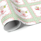 Watercolor Merry Mahjong Weihnachtscocktail Party Geschenkpapier (Rolleneckpunkt)