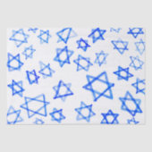 Watercolor Messy Cool Blue Star of David Hanukkah Seidenpapier (Vorderseite)