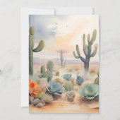 Watercolor Mexican Cactus Wüstenhochzeit Einladung (Rückseite)