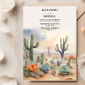 Watercolor Mexican Cactus Wüstenhochzeit Einladung