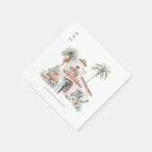 Watercolor Mexico Hacienda | Wedding Serviette (Ecke)