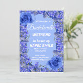 Watercolor Miami Skyline Tropical Beach Island Inv Einladung (Stehend Vorderseite)