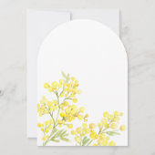 Watercolor-Mimosa-Torbogen Erstkommunion Einladung (Rückseite)