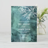 Watercolor minimalistische Magnolie Einladung (Stehend Vorderseite)