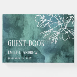 Watercolor minimalistische Magnolie Einladung Gästebuch