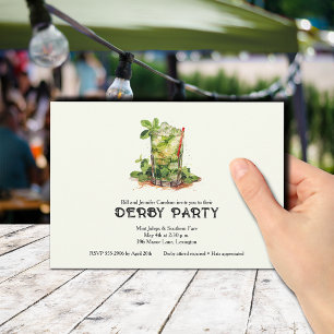 Watercolor Mint Julep Derby Einladung
