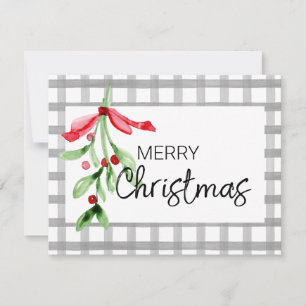 Watercolor Mistletoe Custom Christmas Card Feiertagskarte