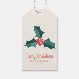 Watercolor mistletoe Weihnachtsgeschenke Geschenkanhänger