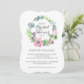 Watercolor mit Blumen u. Brautparty des Einladung (Stehend Vorderseite)