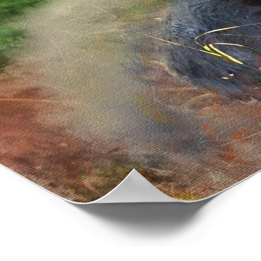 Watercolor Mix Media Moose Poster (Ecke)