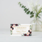 Watercolor Mixed Floral Wedk Drink Karte (Stehend Vorderseite)