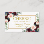 Watercolor Mixed Floral Wedk Drink Karte (Vorderseite)