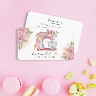 Watercolor Mixer Torte + Bäckerei Pink Geschäfts K Visitenkarte