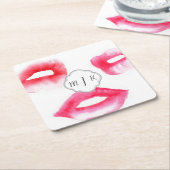 Watercolor-Mode Monogramed Untersetzer (angewinkelt)