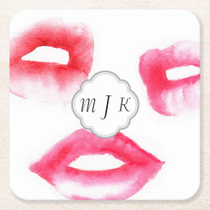 Watercolor-Mode Monogramed Untersetzer
