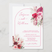 Watercolor Modern Boho Elegante Hochzeit mit Flora Einladung (Vorderseite)