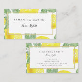 Watercolor Modern Lemon Business Card Visitenkarte (Vorne/Hinten)