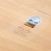 Watercolor Modern Snow Globe Holiday Party Acryleinladungen (Ablage )