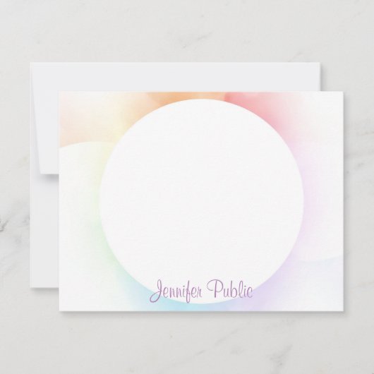 Watercolor Modern Template Handwriting Script Chic Mitteilungskarte (Vorderseite)