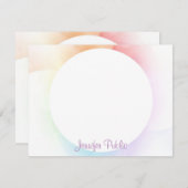 Watercolor Modern Template Handwriting Script Chic Mitteilungskarte (Vorne/Hinten)