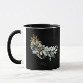 Watercolor Moderne Blätter Script Frohe Weihnachte Tasse (Links)