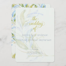 Watercolor Moderne Boho Leafy Branches Hochzeit