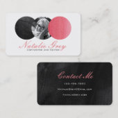 Watercolor-moderne Foto-Kreise Visitenkarte (Vorne/Hinten)