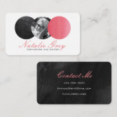 Watercolor-moderne Foto-Kreise Visitenkarte (Vorne/Hinten)