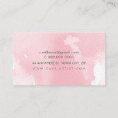WATERCOLOR moderne hübsche delikate Rosa grau Visitenkarte (Rückseite)
