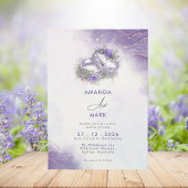 Watercolor Moderne Moderne Elegante Lilac Wedding Einladung