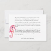 Watercolor Moderne Palmen & Beach Szene Hochzeit Dankeskarte (Rückseite)