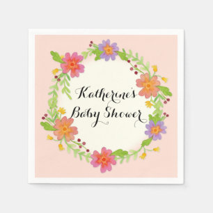Watercolor-moderner Blumenbaby-Duschen-Party-Dekor Serviette