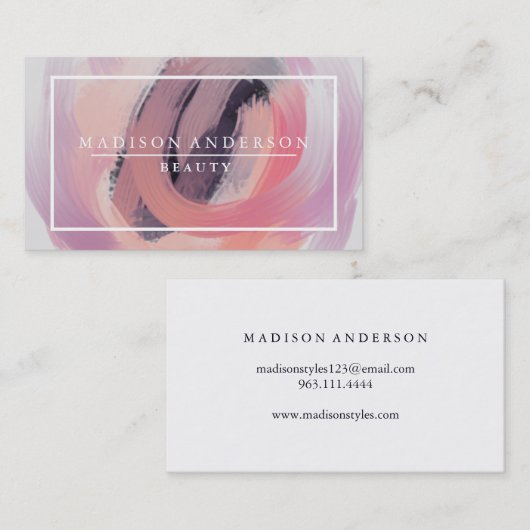 Watercolor Moderner einfacher und klassischer Beau Visitenkarte (Vorne/Hinten)