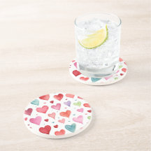 Watercolor Modernes rosa Blaues Herzmuster