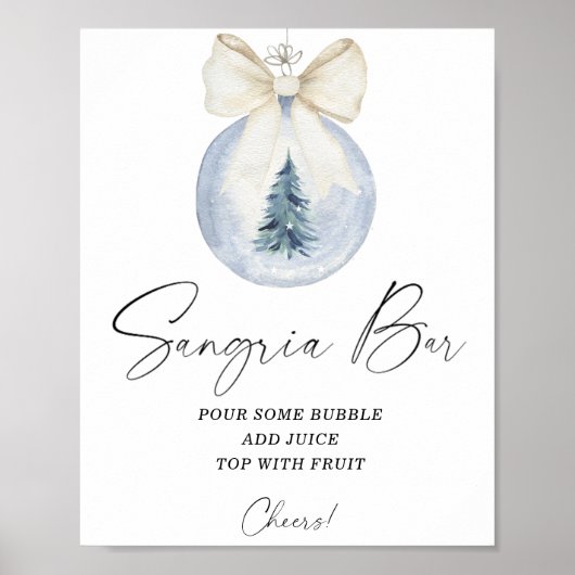 Watercolor Modernes Wintersangria Bar poster (Vorne)