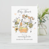 Watercolor Mommy To Bee Baby Shower Einladung (Stehend Vorderseite)