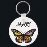 Watercolor Monarch Butterfly CUSTOMIES IT Schlüsselanhänger<br><div class="desc">Dieser handgezeichnete Aquarellschmetterling verleiht Ihrem Schlüsselanhänger Eleganz. Passen Sie mit Ihrem Namen oder anderen Informationen an. Karo in meinem Shop für viele weitere passende Artikel!</div>