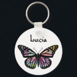 Watercolor Monarch Butterfly CUSTOMIZE IT Schlüsselanhänger<br><div class="desc">This hand drawn watercolor butterfly is sure to add elegance to your keychain. Customize with your name or other info. Check my shop for lots more matching items!</div>