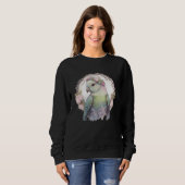 Watercolor Monk Flower Crown Parakeet Quaker Parro Sweatshirt (Vorne ganz)
