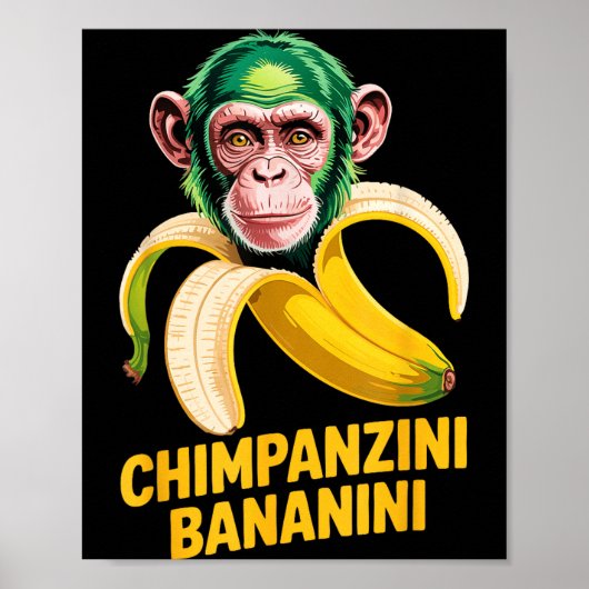 Watercolor Monkey Meme Italian Brainrot Chimpanzin Poster (Vorne)