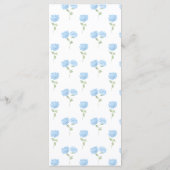 Watercolor Monogram Blue Hydrangea Wreath Wedding Menükarte (Rückseite)