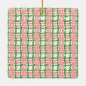 Watercolor Monogram Initial Santa Crest Keramikornament (Rückseite)