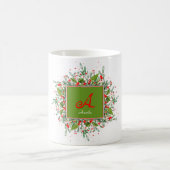 Watercolor monogram Red Christmas Coffee Mug Kaffeetasse (Mittel)
