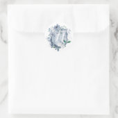 Watercolor Monogram Wappen Wedding Sticker (Tasche)