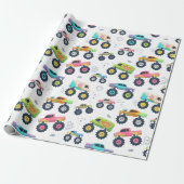 Watercolor Monster Car Trucks kids Geschenkpapier (Ungerollt)