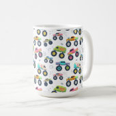Watercolor Monster Car Trucks kids Kaffeetasse (VorderseiteRechts)