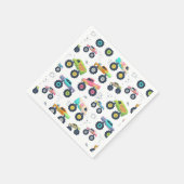 Watercolor Monster Car Trucks kids Serviette (Ecke)