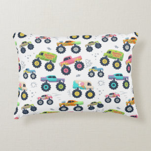 Watercolor Monster Car Trucks Kinder Dekokissen